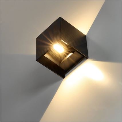 Επιτοίχιο φωτιστικό εξωτερικού χώρου LED QUERK 2xLED/3W/230V 3000K IP54 μαύρο
