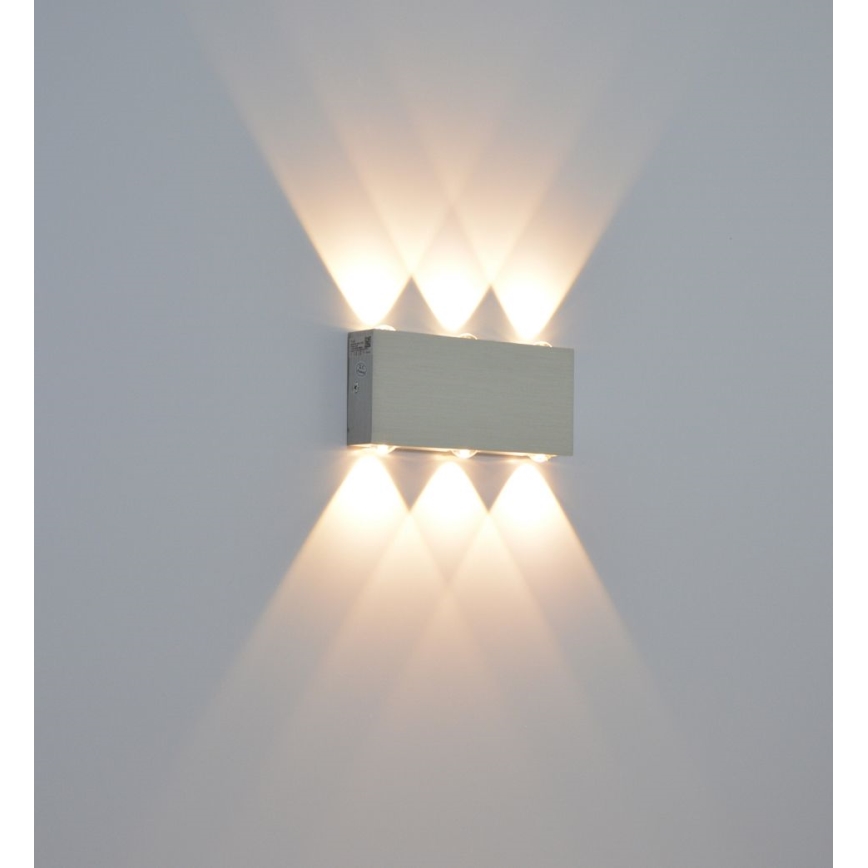 Επιτοίχιο φωτιστικό εξωτερικού χώρου LED SILBER 6xLED/1W/230V IP54