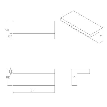Επιτοίχιο φωτιστικό εξωτερικού χώρου LED TESA LED/10W/230V IP54 μαύρο
