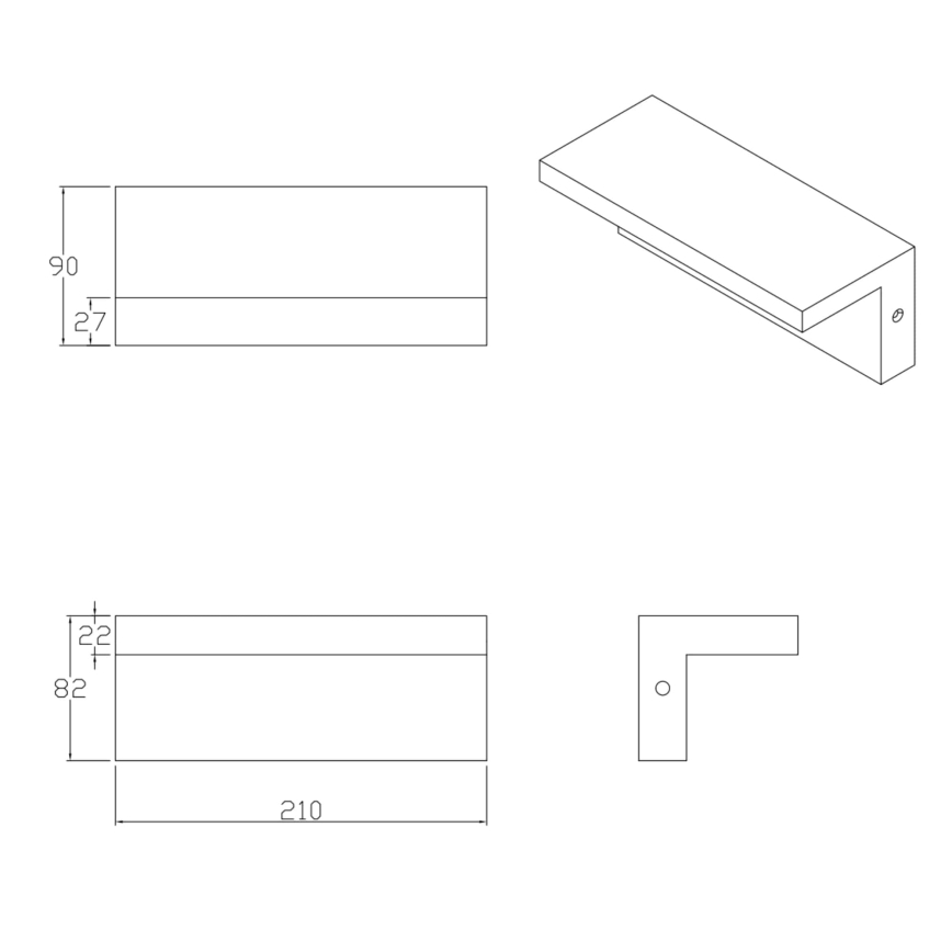Επιτοίχιο φωτιστικό εξωτερικού χώρου LED TESA LED/10W/230V IP54 μαύρο
