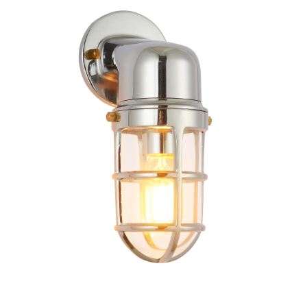 Επιτοίχιο φωτιστικό εξωτερικού χώρου LUND 1xE27/12W/230V IP44 γυαλιστερό χρώμιο