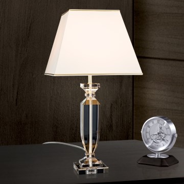 Επιτραπέζια κρυστάλλινη λάμπα POKAL 1xE27/60W/230V κρεμ/διαφανής