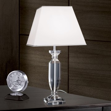 Επιτραπέζια κρυστάλλινη λάμπα POKAL 1xE27/60W/230V λευκό/διαφανής