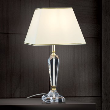Επιτραπέζια κρυστάλλινη λάμπα VERONIQUE 1xE27/60W/230V κρεμ/χρυσό