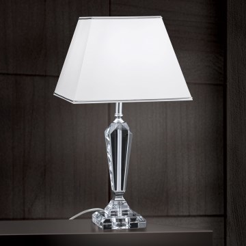 Επιτραπέζια κρυστάλλινη λάμπα VERONIQUE 1xE27/60W/230V λευκό/χρώμιο
