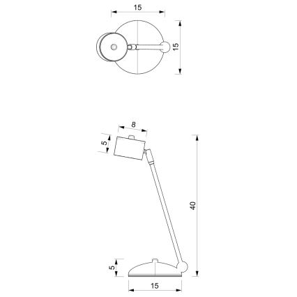 Επιτραπέζια λάμπα ARENA 1xGX53/11W/230V πράσινο/χρυσό