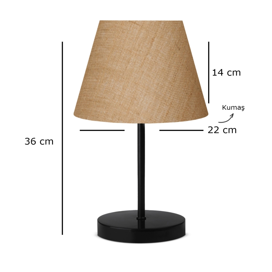 Επιτραπέζια λάμπα AYD 1xE27/40W/230V καφέ/μαύρη