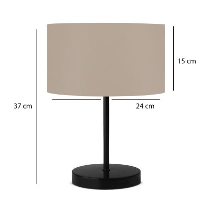 Επιτραπέζια λάμπα AYD 1xE27/40W/230V μπεζ/μαύρη