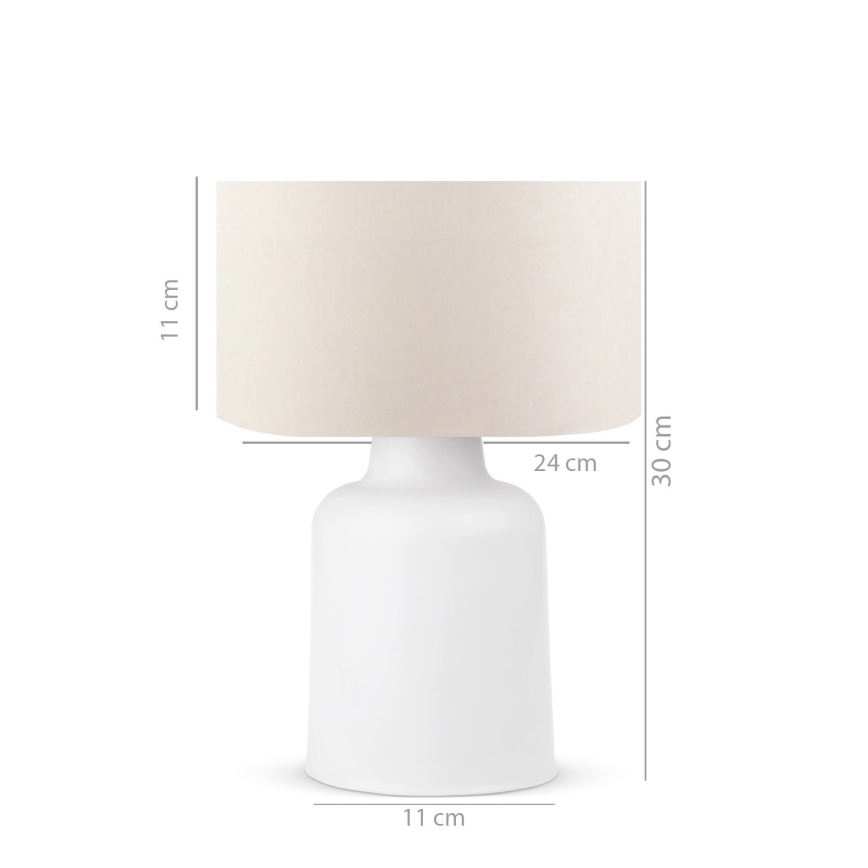 Επιτραπέζια λάμπα AYD 1xE27/60W/230V μπεζ/λευκό