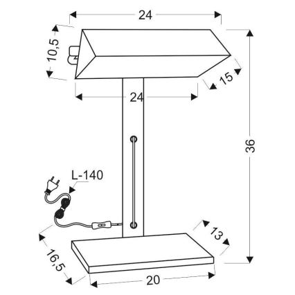 Επιτραπέζια λάμπα BANKIER 1xE14/40W/230V