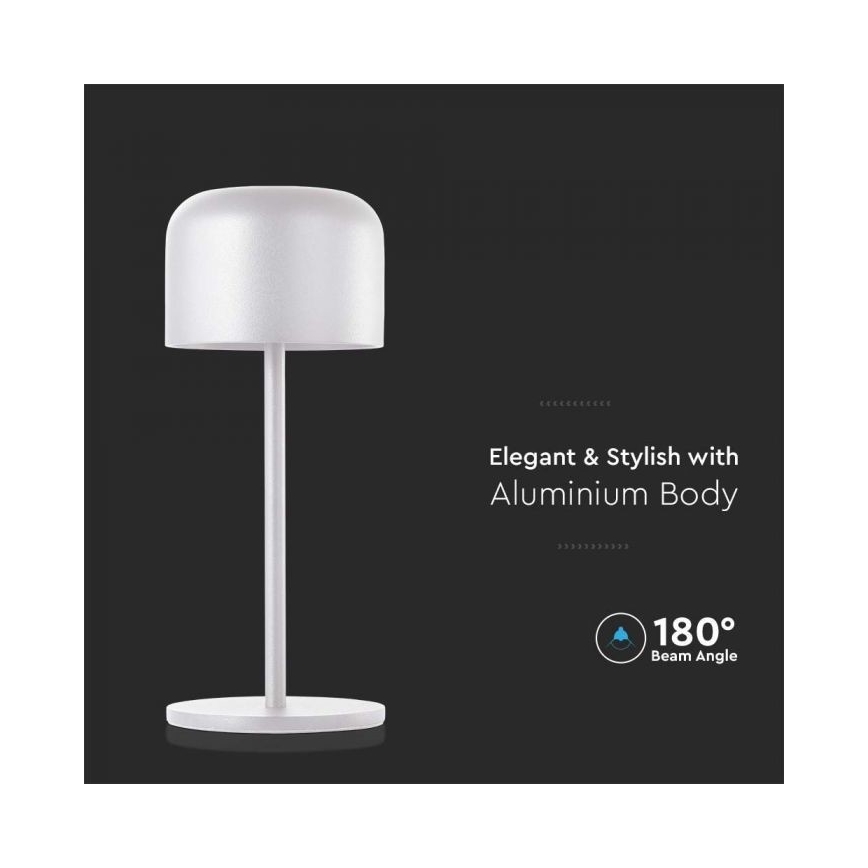 LED Dimming rechargeable touch επιτραπέζια λάμπα LED/1,5W/5V 2700-5700K IP54 2200 mAh λευκό