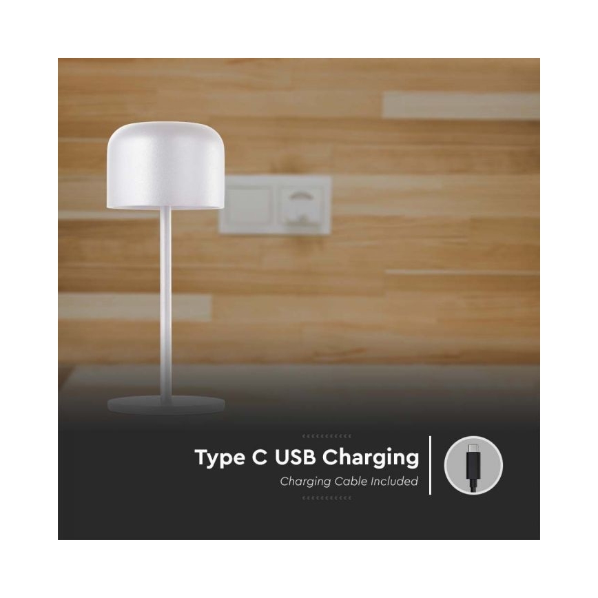 LED Dimming rechargeable touch επιτραπέζια λάμπα LED/1,5W/5V 2700-5700K IP54 2200 mAh λευκό