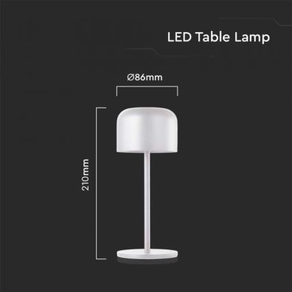 LED Dimming rechargeable touch επιτραπέζια λάμπα LED/1,5W/5V 2700-5700K IP54 2200 mAh λευκό