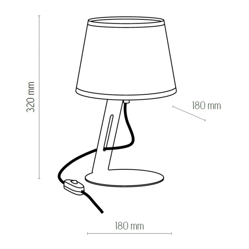 Επιτραπέζια λάμπα GRACIA 1xE27/60W/230V μαύρο