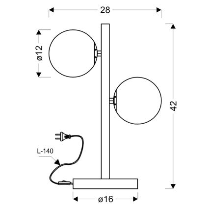 Επιτραπέζια λάμπα KAMA 2xG9/28W/230V