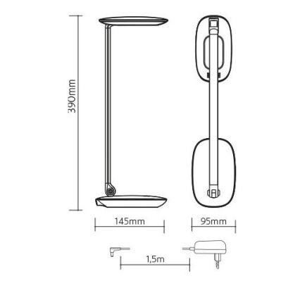 Επιτραπέζια λάμπα LED Dimmable με USB MOANA LED/6W/230V ροζ