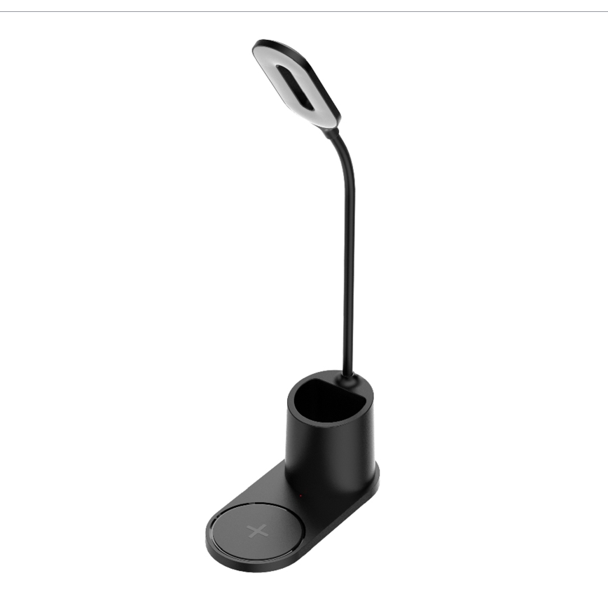 Επιτραπέζια λάμπα LED LED/3W/5V με ασύρματη φόρτιση μαύρο