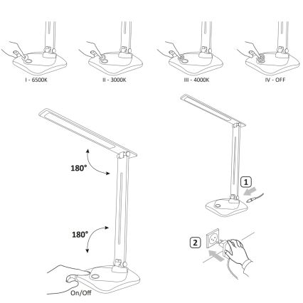 Επιτραπέζια λάμπα LED TOLEDO LED/8W/230V 3000-6500K