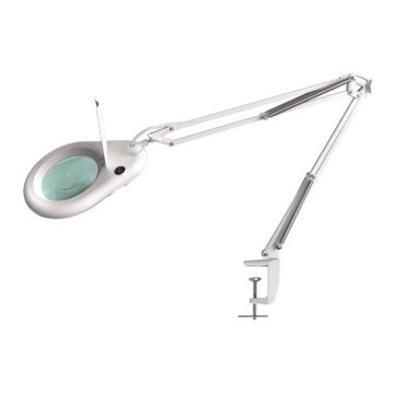Επιτραπέζια λάμπα LED με μεγενθυντκό φακό LED/9W/230V λευκό/γυαλιστερό χρώμιο