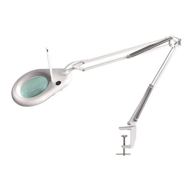 Επιτραπέζια λάμπα LED με μεγενθυντκό φακό LED/9W/230V λευκό/γυαλιστερό χρώμιο