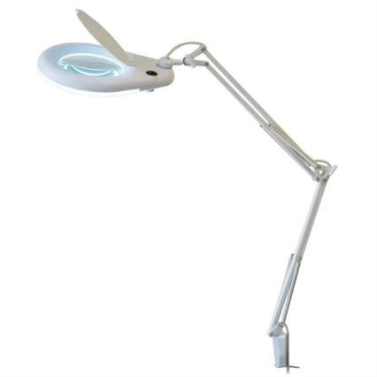 Επιτραπέζια λάμπα LED με μεγενθυντκό φακό LED/9W/230V λευκό/γυαλιστερό χρώμιο