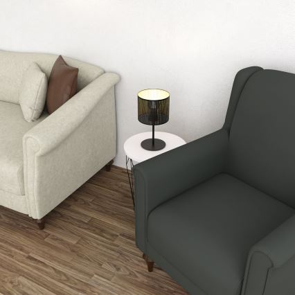 Επιτραπέζια λάμπα LOFT SHADE 1xE27/60W/230V διάμετρος 18 cm μαύρο/χρυσαφί