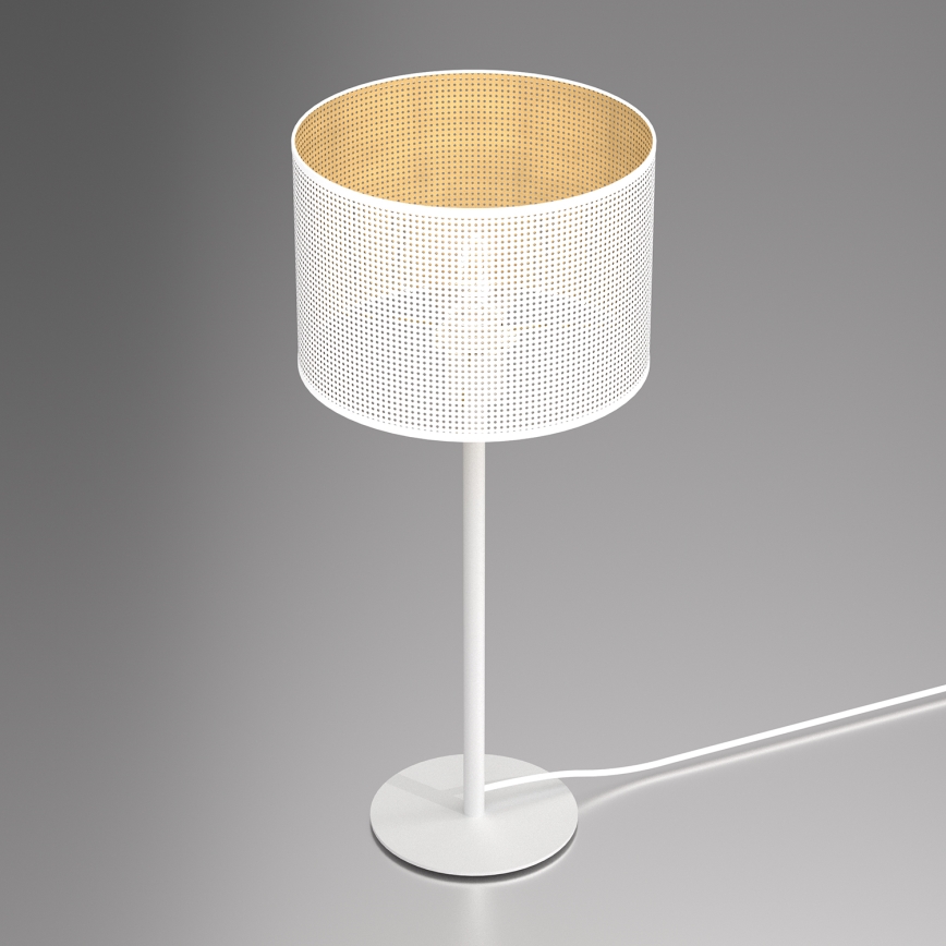 Επιτραπέζια λάμπα LOFT SHADE 1xE27/60W/230V διάμετρος 25 cm λευκό/χρυσαφί