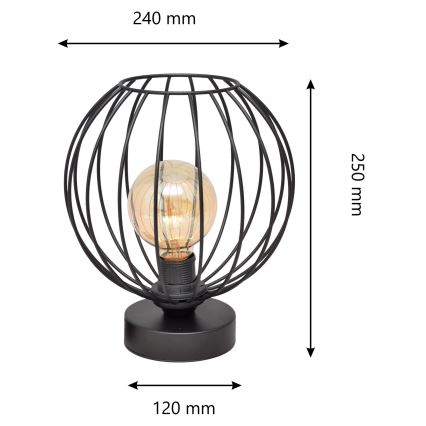 Επιτραπέζια λάμπα MERCURE 1xE27/15W/230V μαύρο