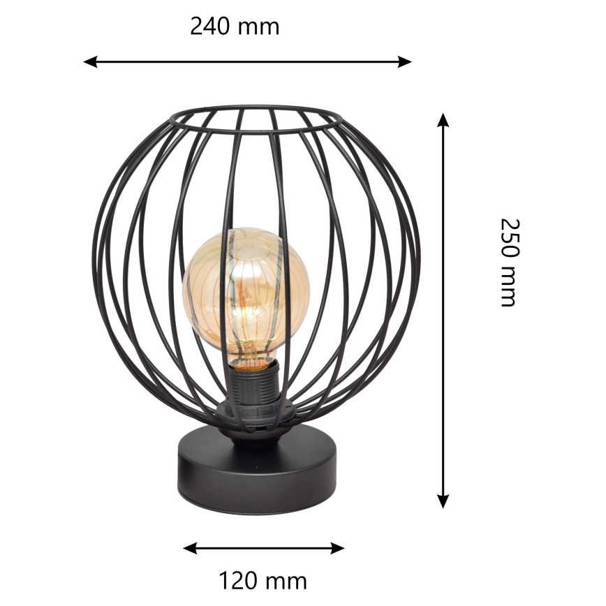 Επιτραπέζια λάμπα MERCURE 1xE27/15W/230V μαύρο