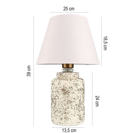 Επιτραπέζια λάμπα RAMZES 1xE27/40W/230V λευκή/μπεζ