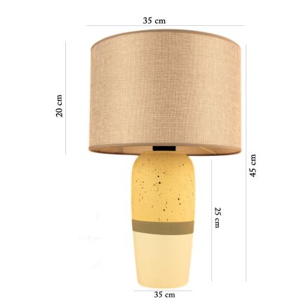 Επιτραπέζια λάμπα RAMZES 1xE27/40W/230V μπεζ/κίτρινη