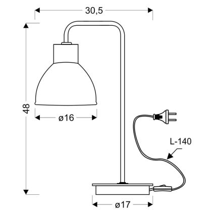 Επιτραπέζια λάμπα VARIO 1xE27/60W/230V