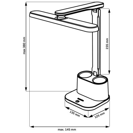 Επιτραπέζια λάμπα αφής dimming LED BARI LED/6W/230V μαύρο