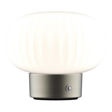 Επιτραπέζια λάμπα αφής dimming LED LATTE LED/1,8W/5V USB 2000 mAh ματ χρώμιο/λευκό