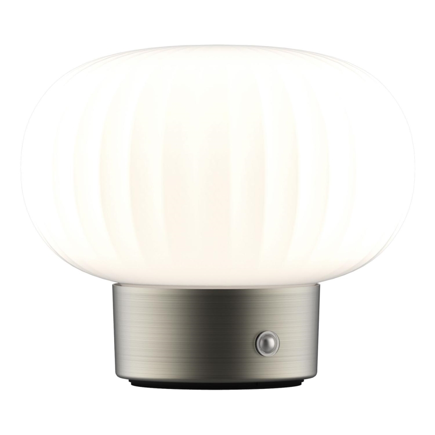 Επιτραπέζια λάμπα αφής dimming LED LATTE LED/1,8W/5V USB 2000 mAh ματ χρώμιο/λευκό