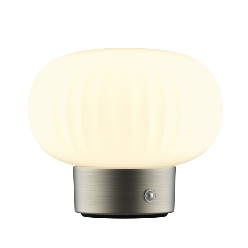 Επιτραπέζια λάμπα αφής dimming LED LATTE LED/1,8W/5V USB 2000 mAh ματ χρώμιο/λευκό