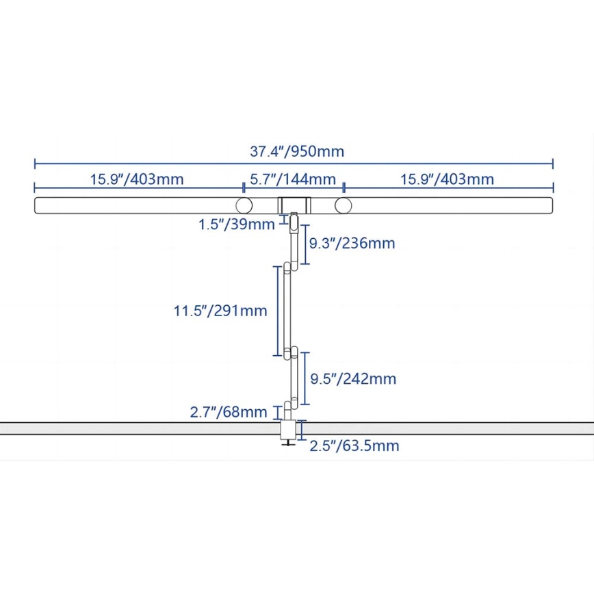LED Dimming αφής εύκαμπτο Επιτραπέζιο φωτιστικό POINTIQ LED/24W/230V 3000-6500K CRI 92 μαύρο