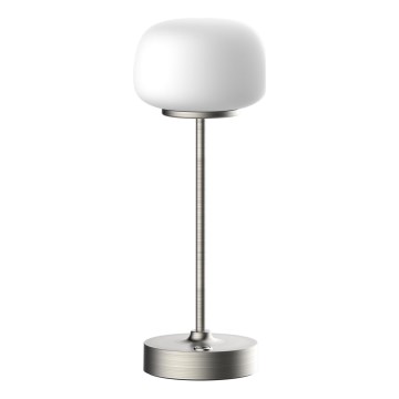 Επιτραπέζια λάμπα αφής dimming LED RIMINI LED/2W/5V USB 2000 mAh ματ χρώμιο/λευκό