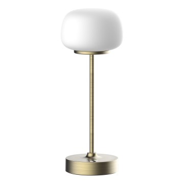 Επιτραπέζια λάμπα αφής dimming LED RIMINI LED/2W/5V USB 2000 mAh χρυσό/λευκό