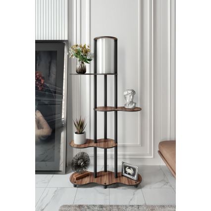Επιτραπέζια λάμπα με ράφια NOTO 1xE27/40W/230V καφέ/μαύρη