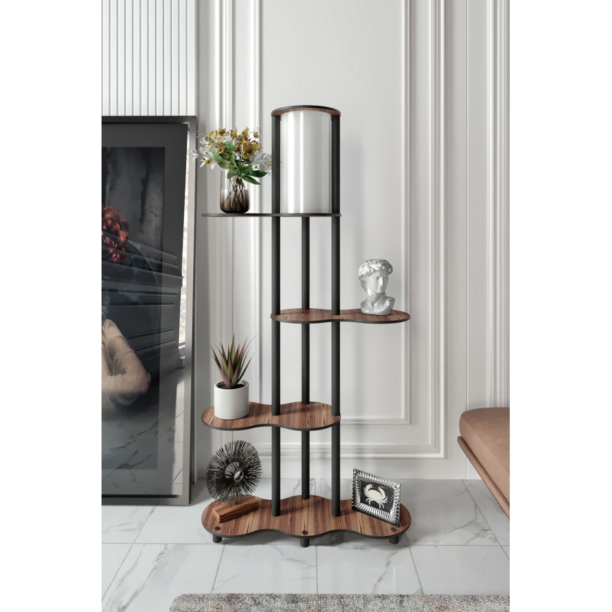 Επιτραπέζια λάμπα με ράφια NOTO 1xE27/40W/230V καφέ/μαύρη