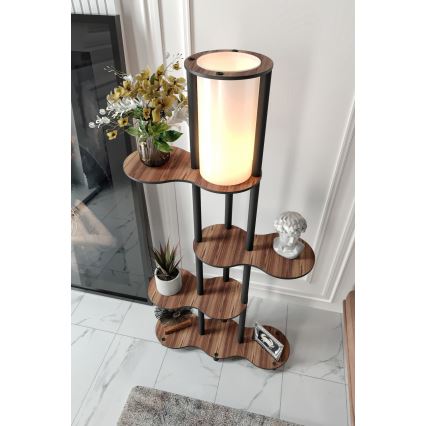 Επιτραπέζια λάμπα με ράφια NOTO 1xE27/40W/230V καφέ/μαύρη