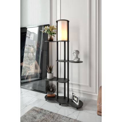Επιτραπέζια λάμπα με ράφια NOTO 1xE27/40W/230V μαύρη