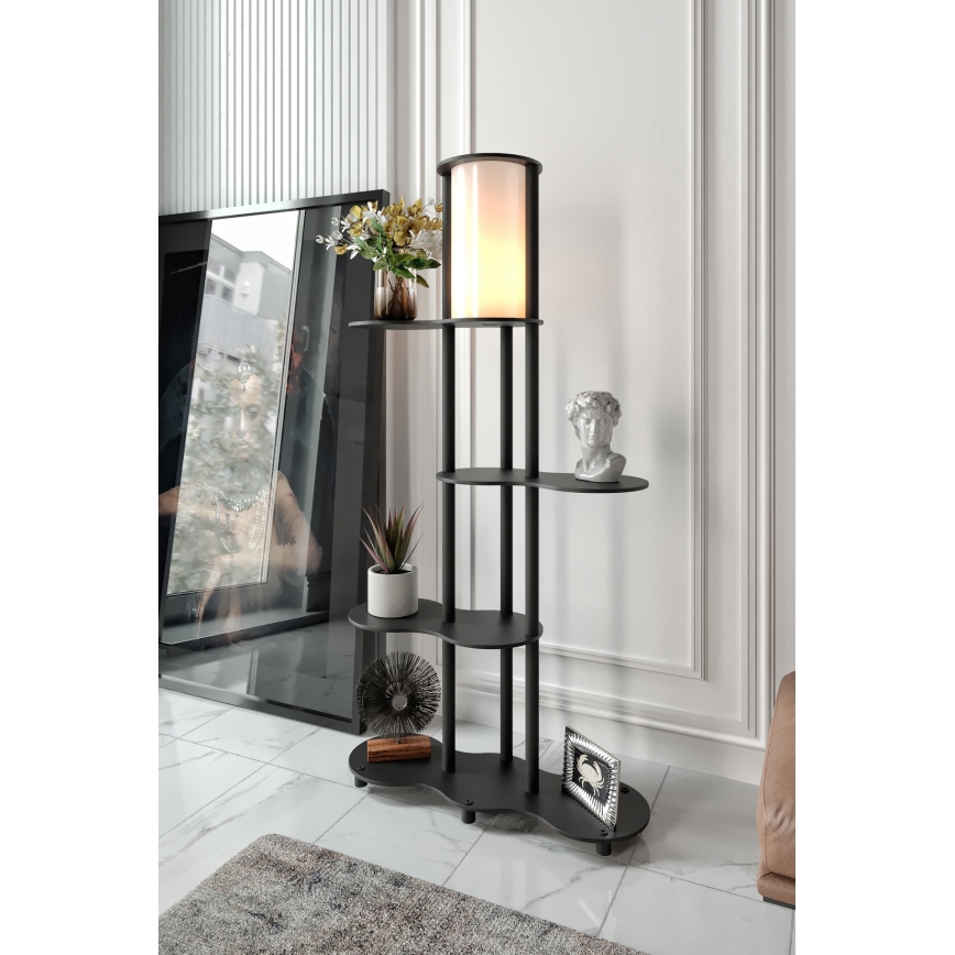 Επιτραπέζια λάμπα με ράφια NOTO 1xE27/40W/230V μαύρη