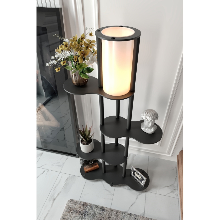 Επιτραπέζια λάμπα με ράφια NOTO 1xE27/40W/230V μαύρη