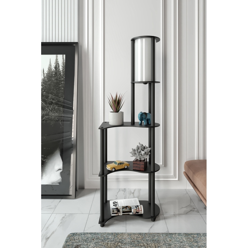 Επιτραπέζια λάμπα με ράφια NOTO 1xE27/40W/230V μαύρη