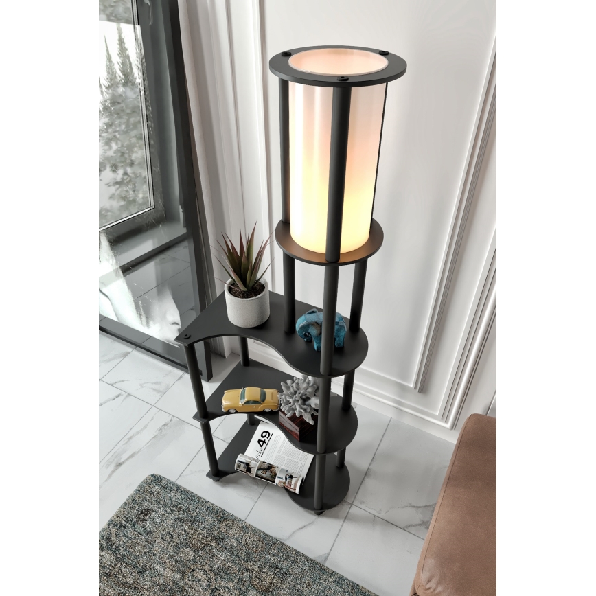 Επιτραπέζια λάμπα με ράφια NOTO 1xE27/40W/230V μαύρη