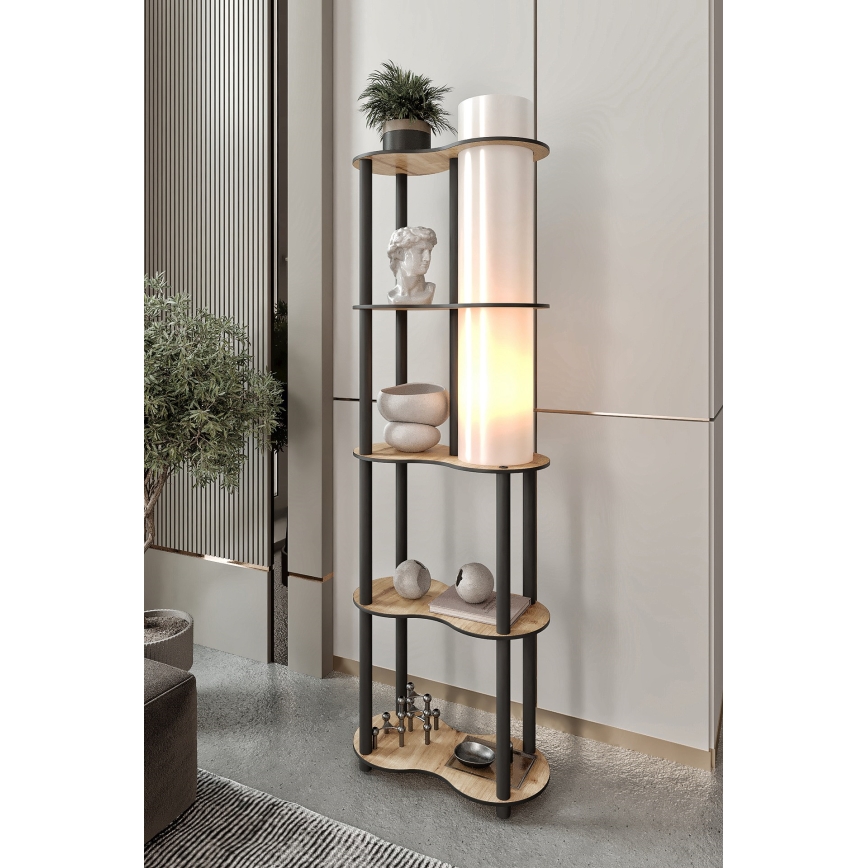 Επιτραπέζια λάμπα με ράφια NOTO 1xE27/40W/230V μπεζ/μαύρη
