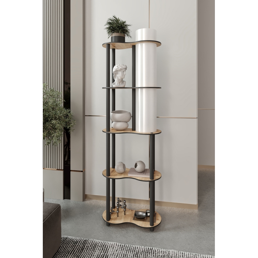 Επιτραπέζια λάμπα με ράφια NOTO 1xE27/40W/230V μπεζ/μαύρη