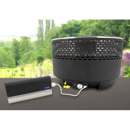 Επιτραπέζια ψησταριά με κάρβουνα, 4xAA/USB, μαύρο